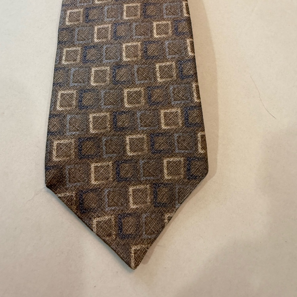 Croft & Barrow Brown and Blue Square Pattern Tie